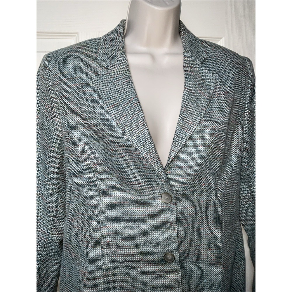Ann Freedberg Linen Blend Blazer Multicolored  PastelTweed Boxy Size M/L Career